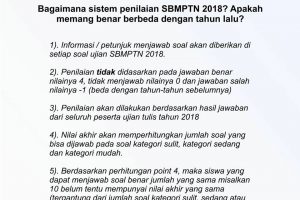 Sistem Penilaian SBMPTN 2018